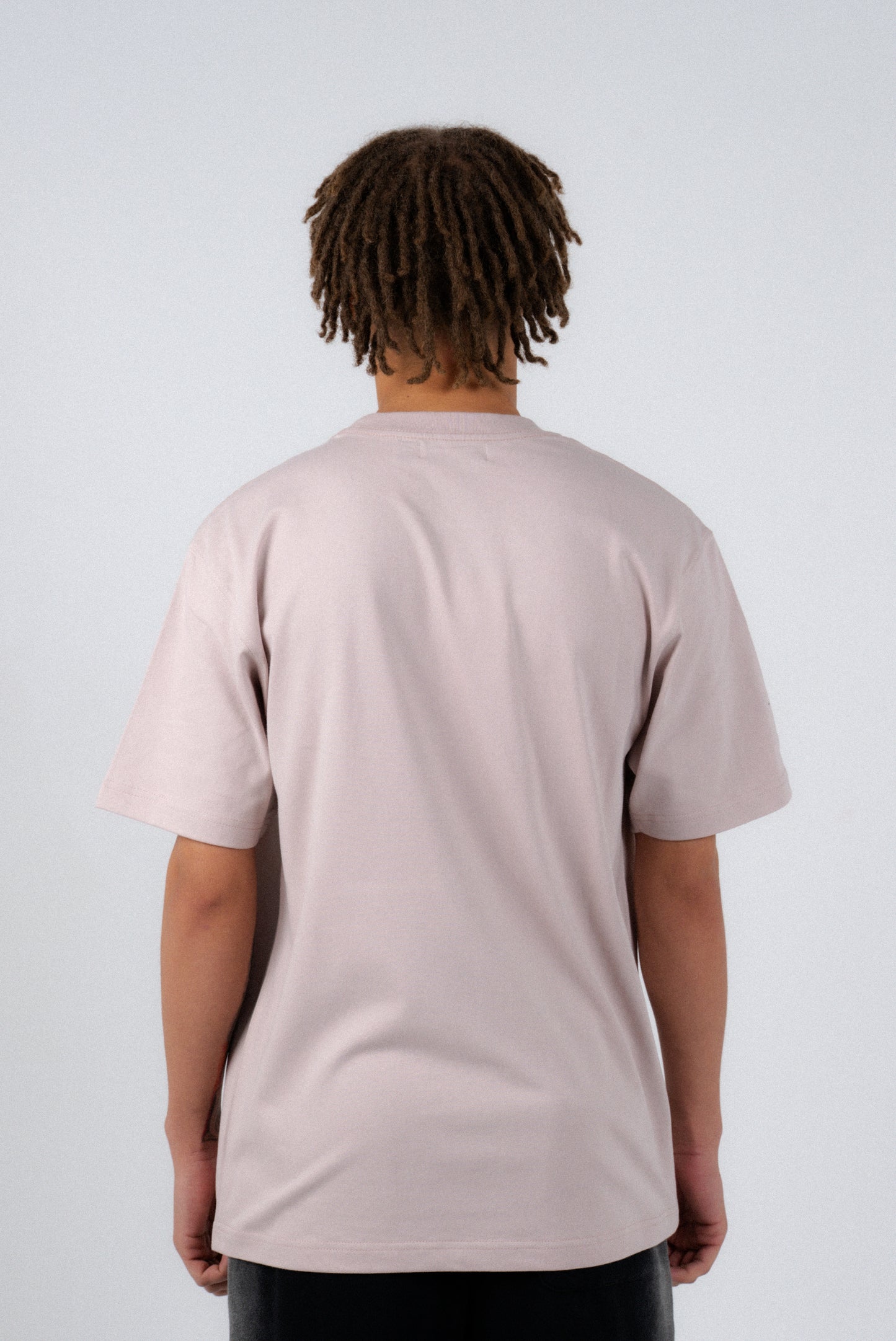 BEIGE AND GRAY BASIC T-SHIRT