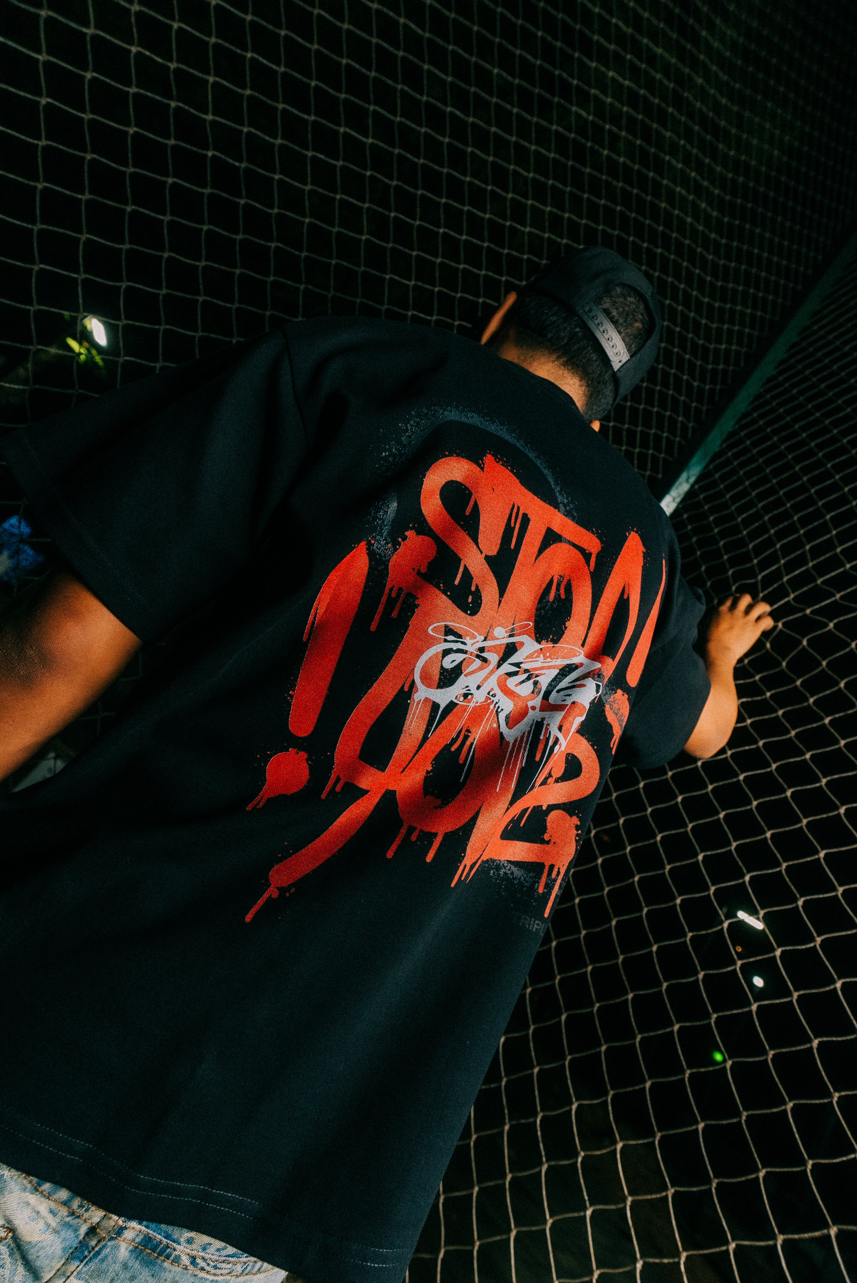 Stop Spray Paint Graphic T-Shirt – Men's Boxy Fit Streetwear Tee-2