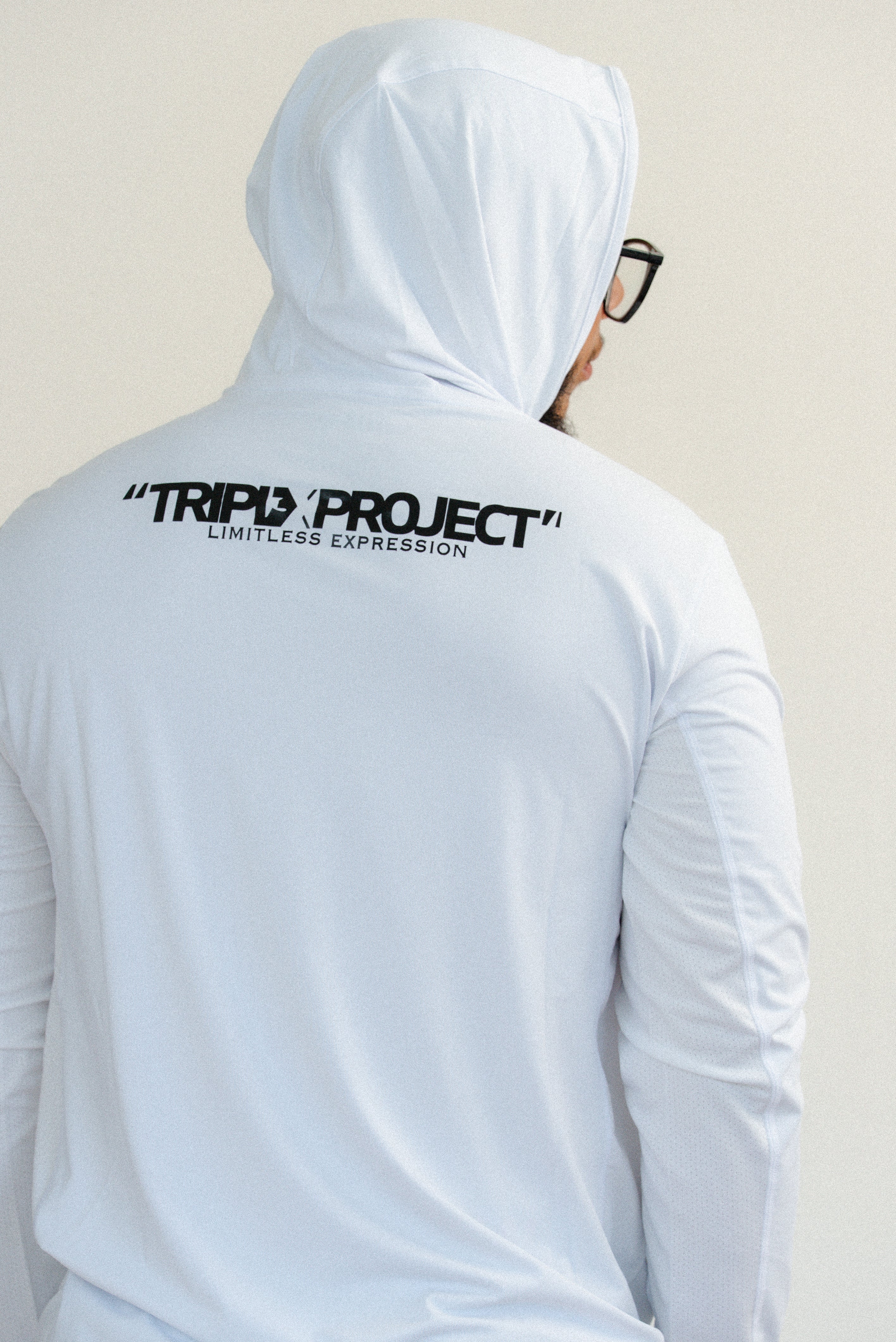 Long Sleeve Rash Guards with Hoodie White/Black-2