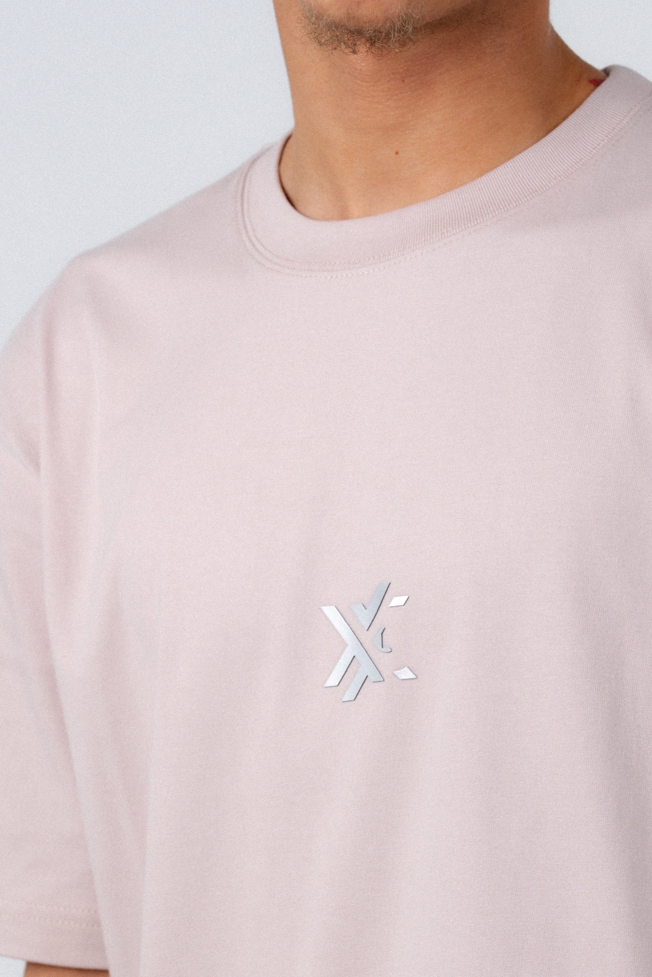 Beige And Gray Basic T-Shirt-2