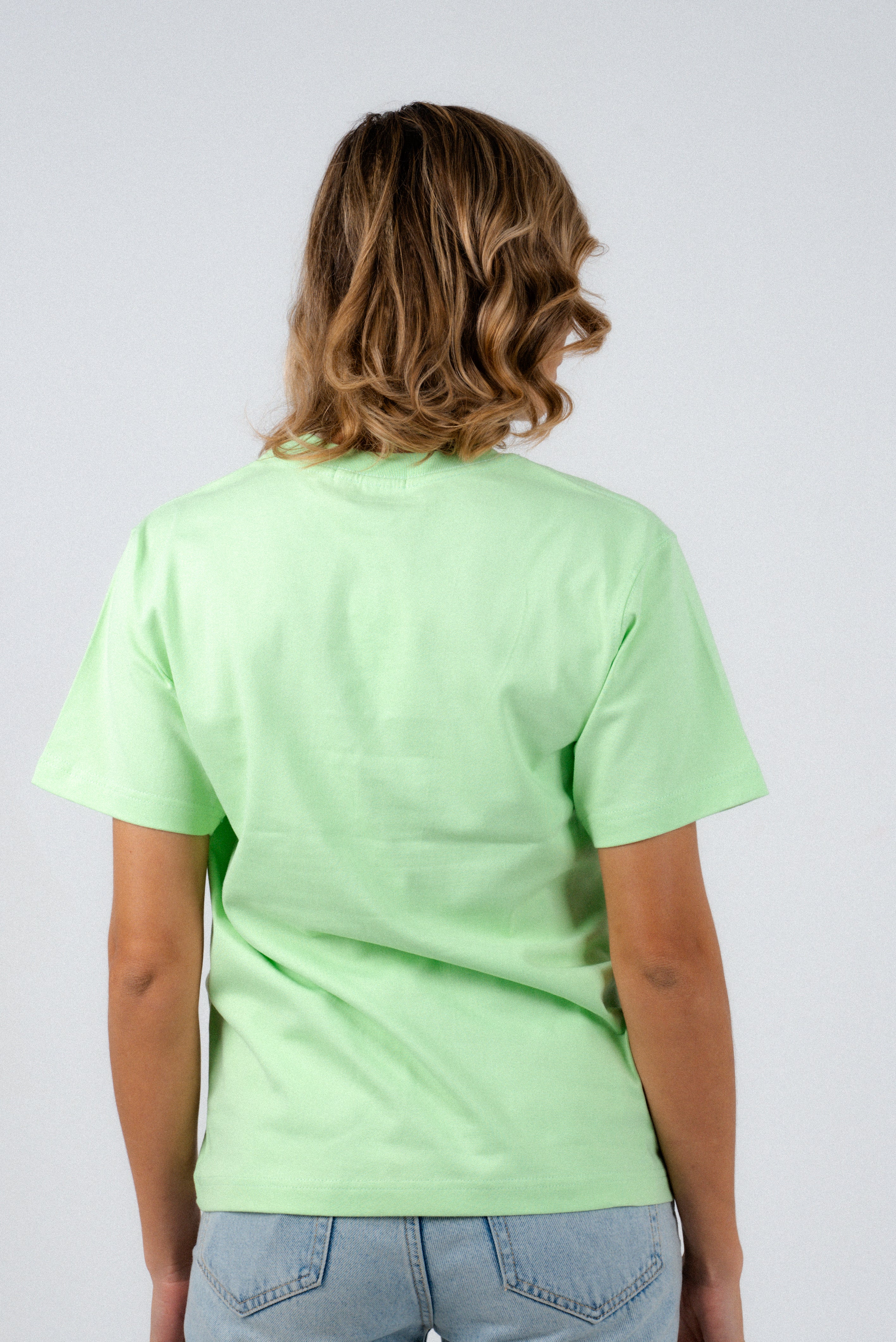 Light Green T-Shirt – Men's Relaxed Fit 3D Embroidery Premium Cotton-3