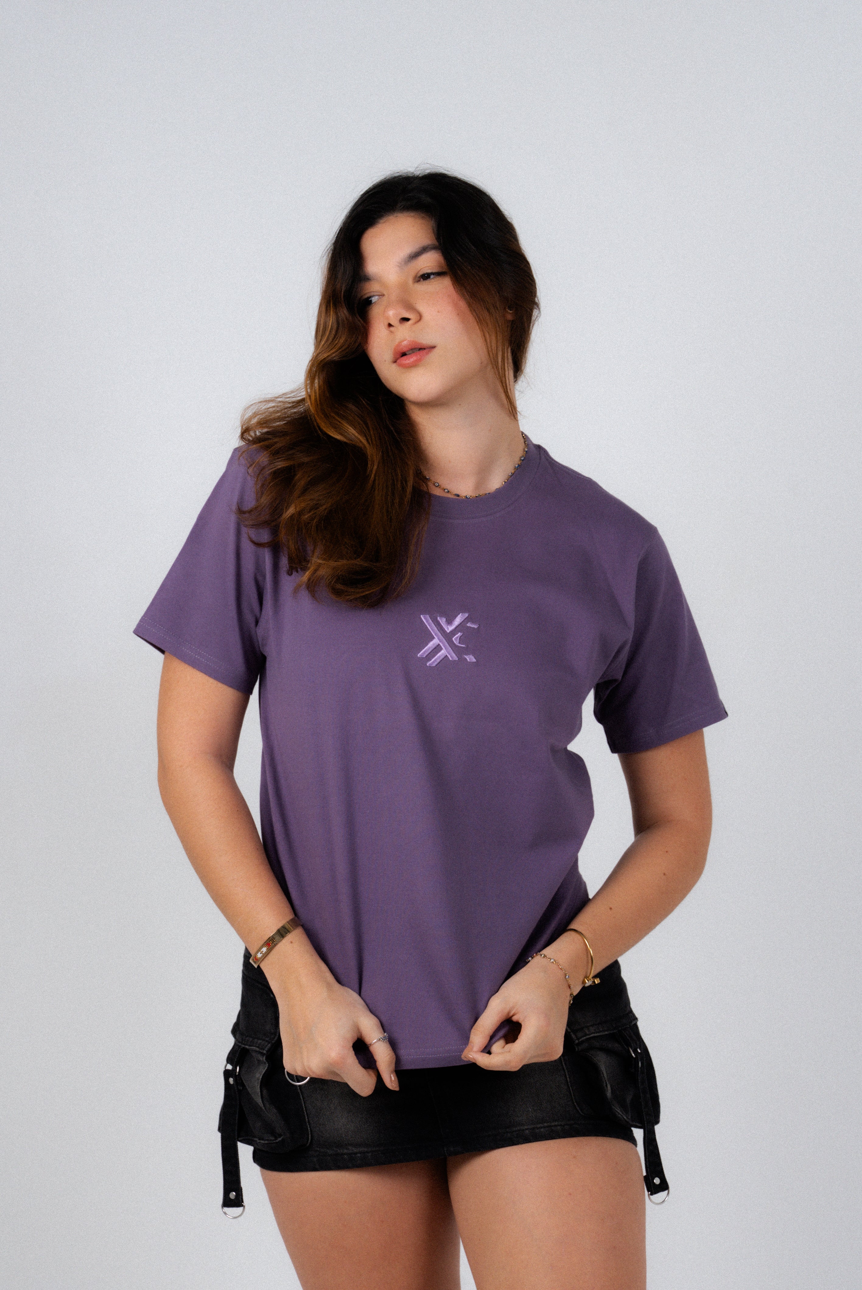 Grape Purple T-Shirt – Men's Relaxed Fit 3D Embroidery Premium Cotton-3