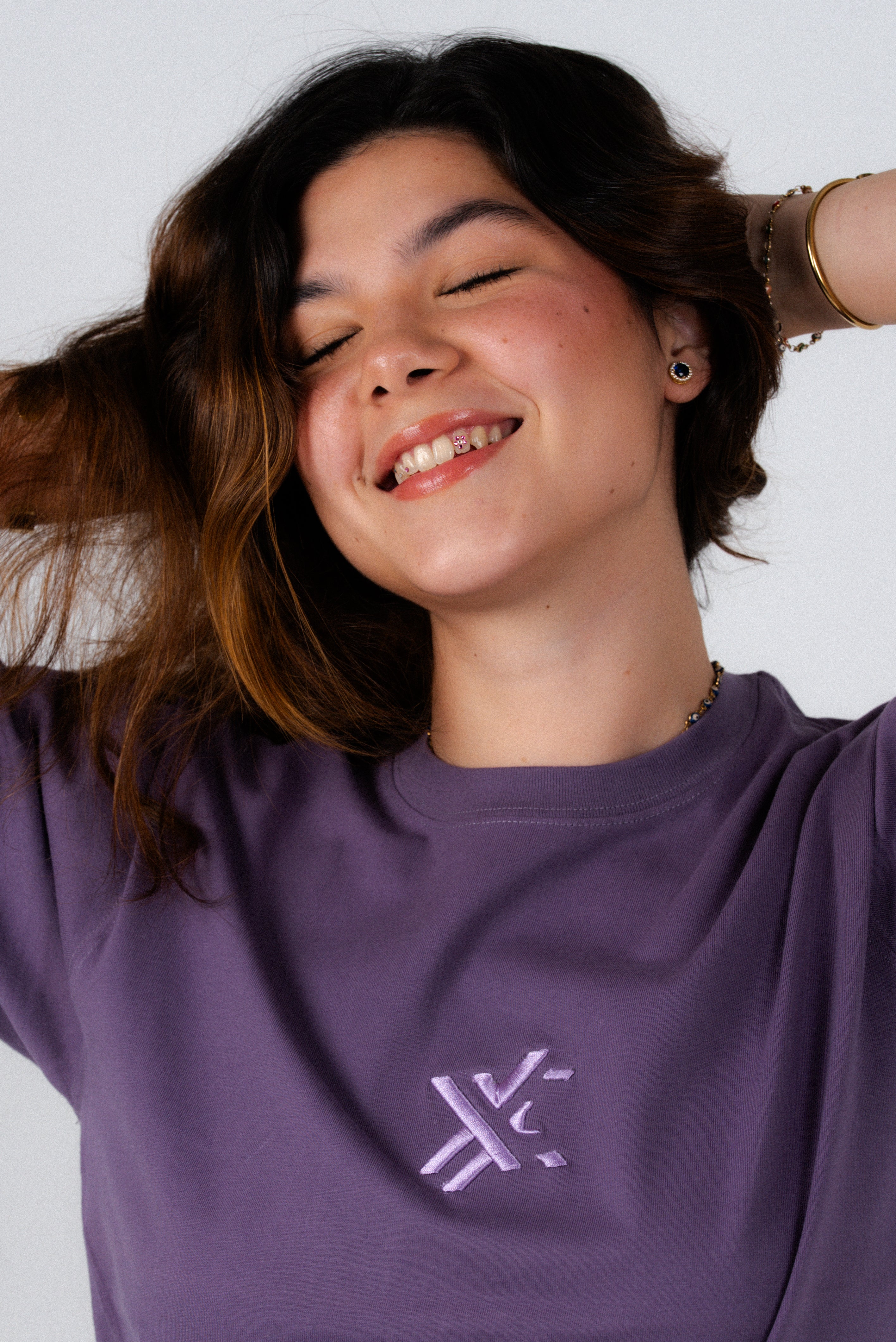 Grape Purple T-Shirt – Men's Relaxed Fit 3D Embroidery Premium Cotton-2