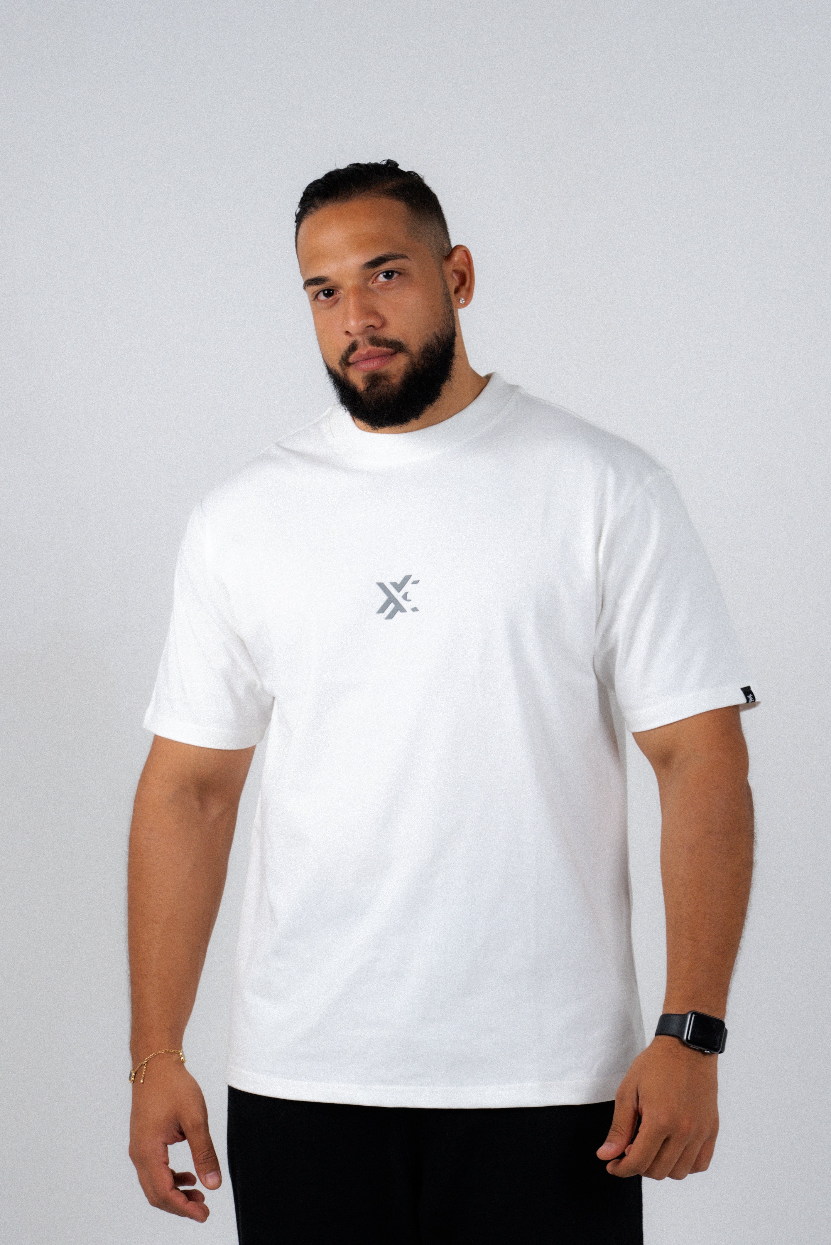 White And Gray Basic T-Shirt