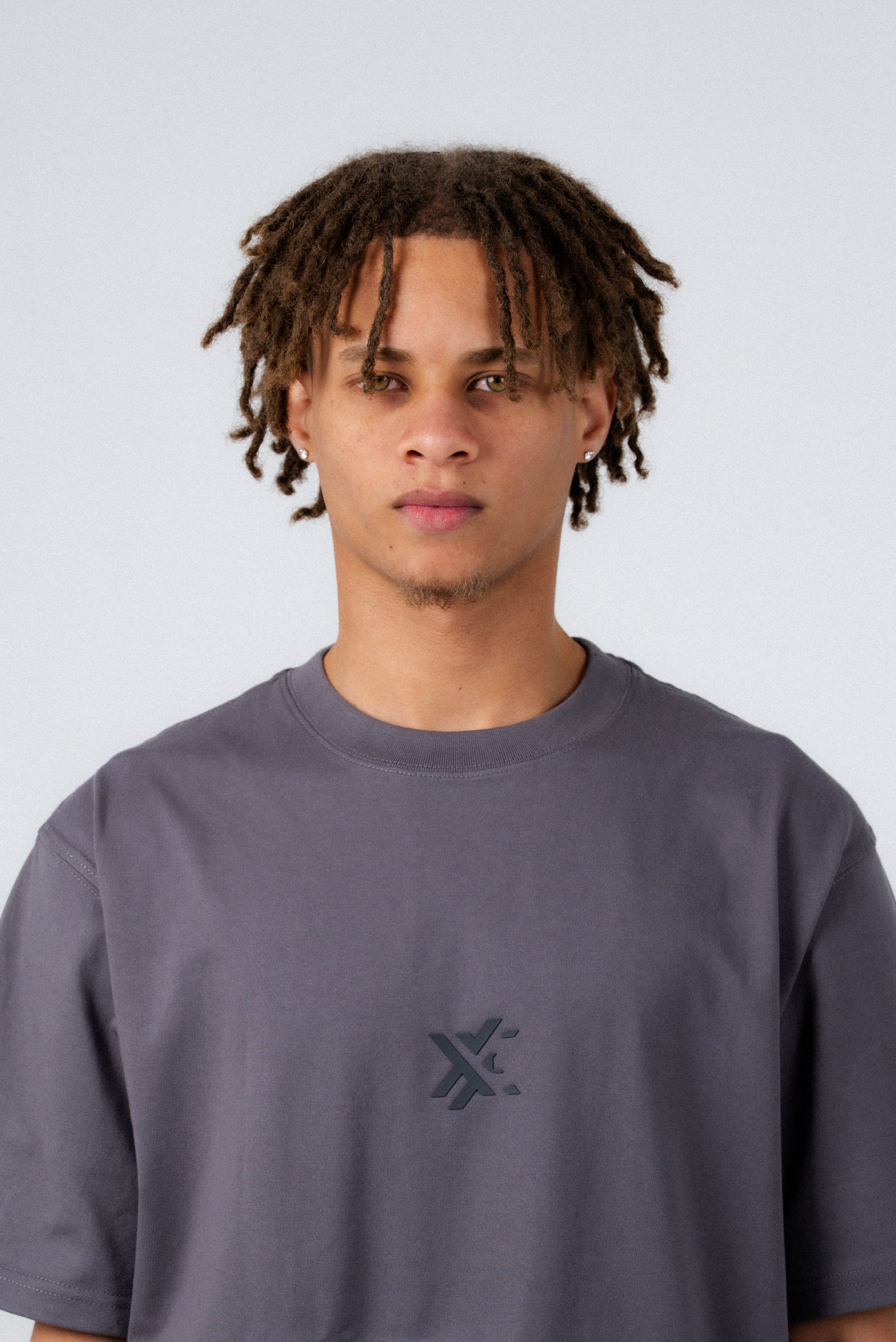 Full Gray Basic T-Shirt-3