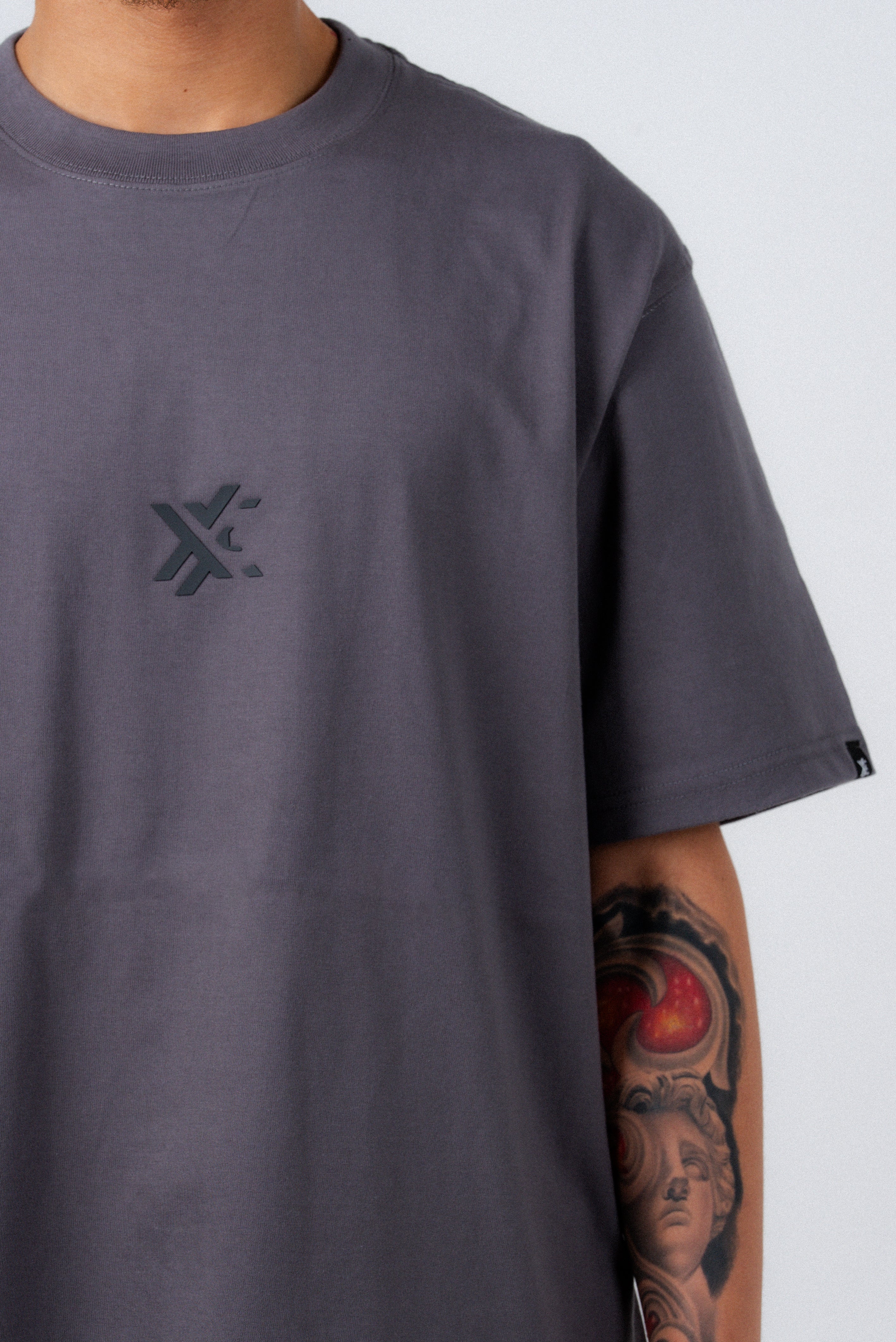 Full Gray Basic T-Shirt-2