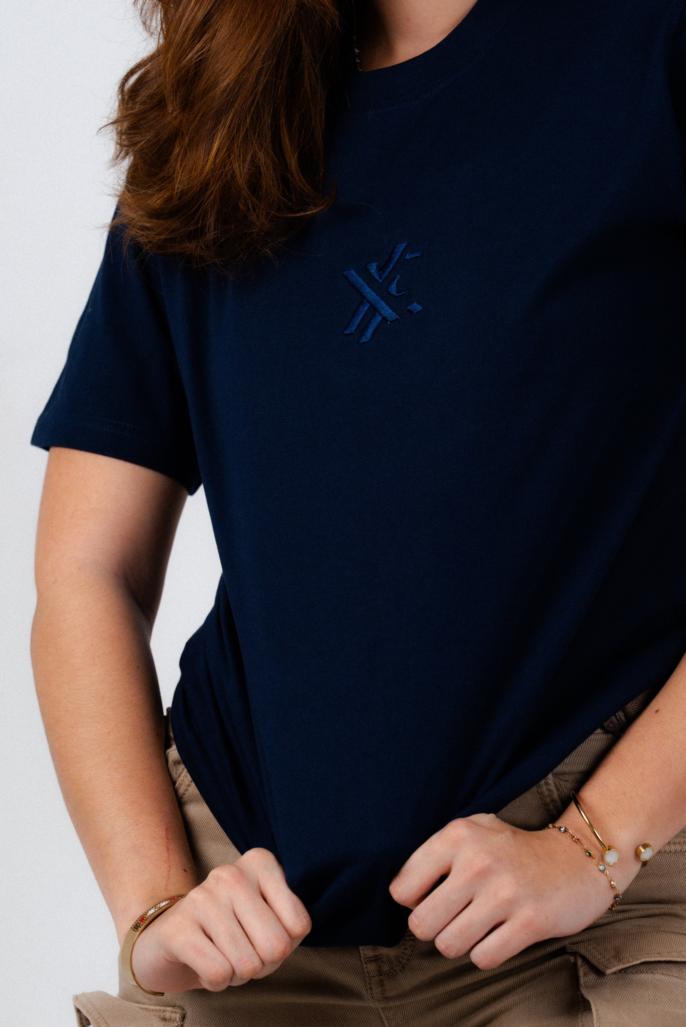 Navy Blue T-Shirt – Men's Relaxed Fit 3D Embroidery Premium Cotton