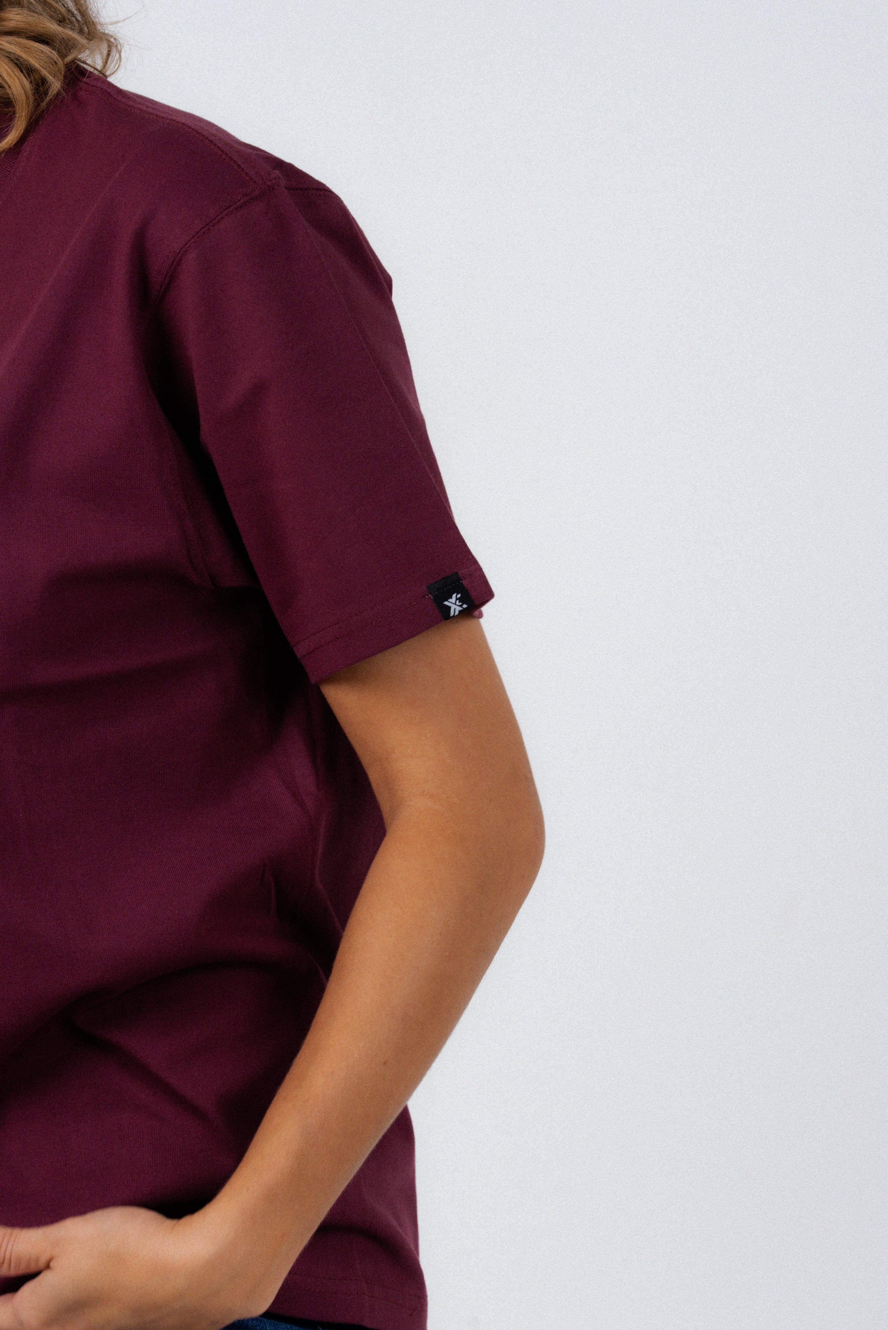 Dark Red T-Shirt – Men's Relaxed Fit 3D Embroidery Premium Cotton-4