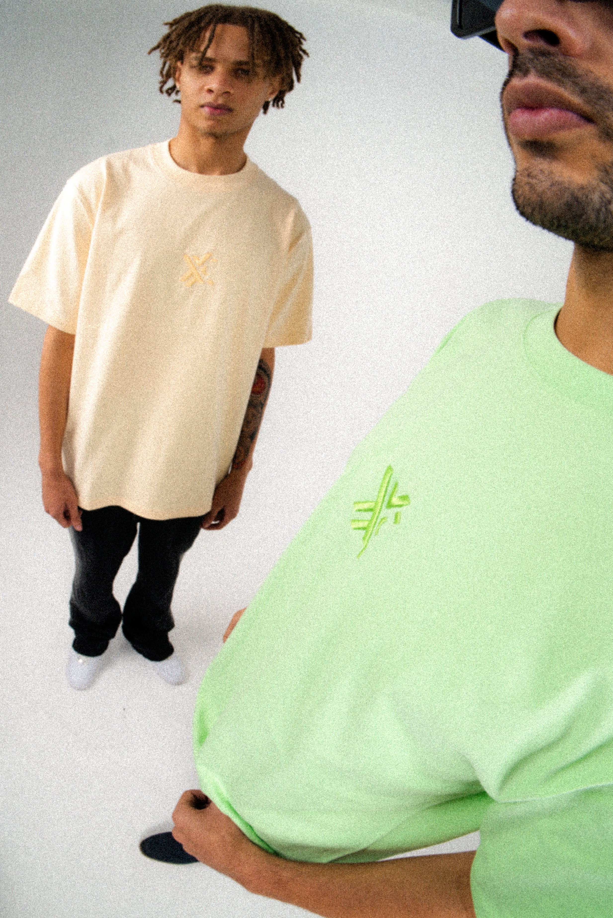 Light Yellow T-Shirt – Men's Relaxed Fit 3D Embroidery Premium Cotton-4