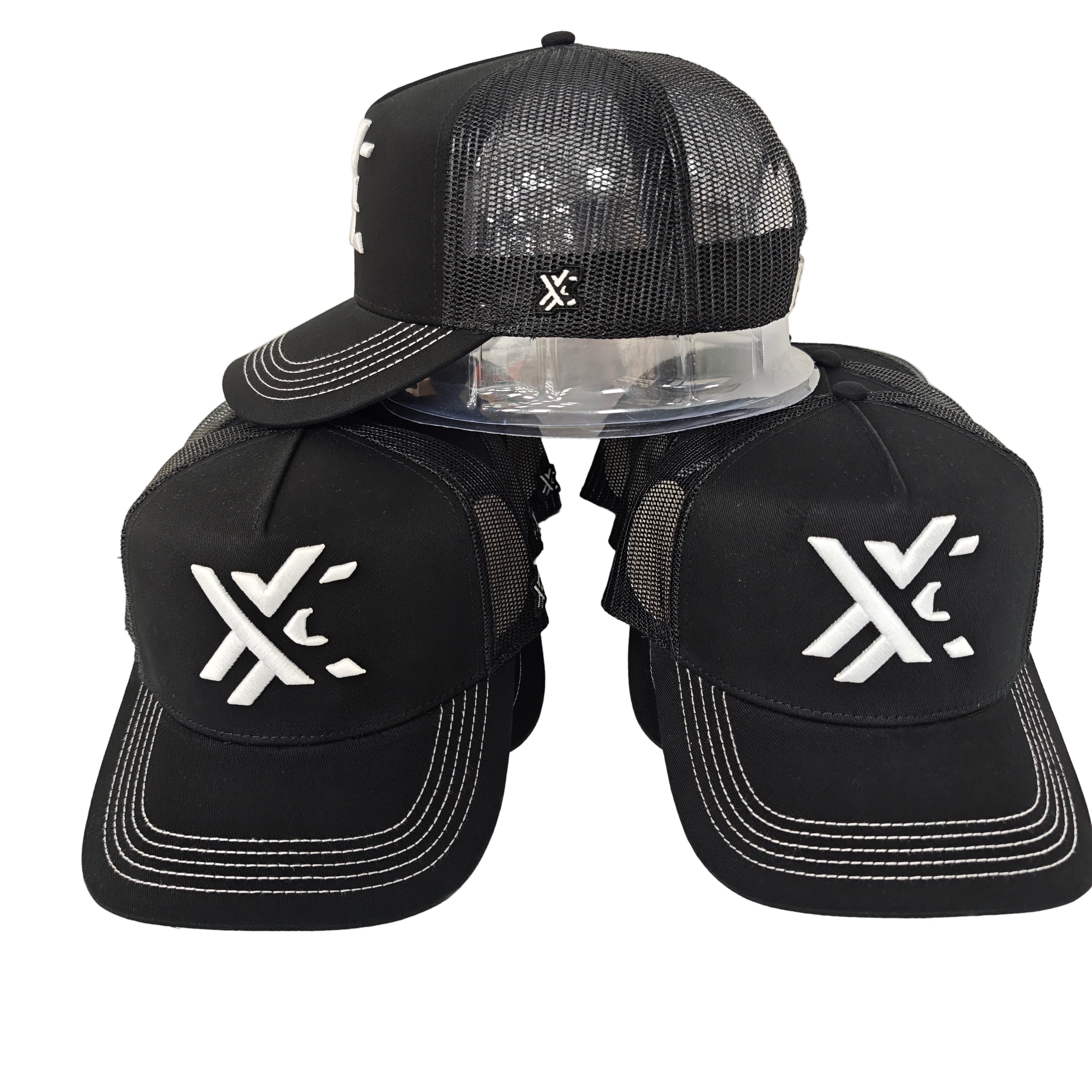 Mesh Hat 3D Emblem Black/White-2