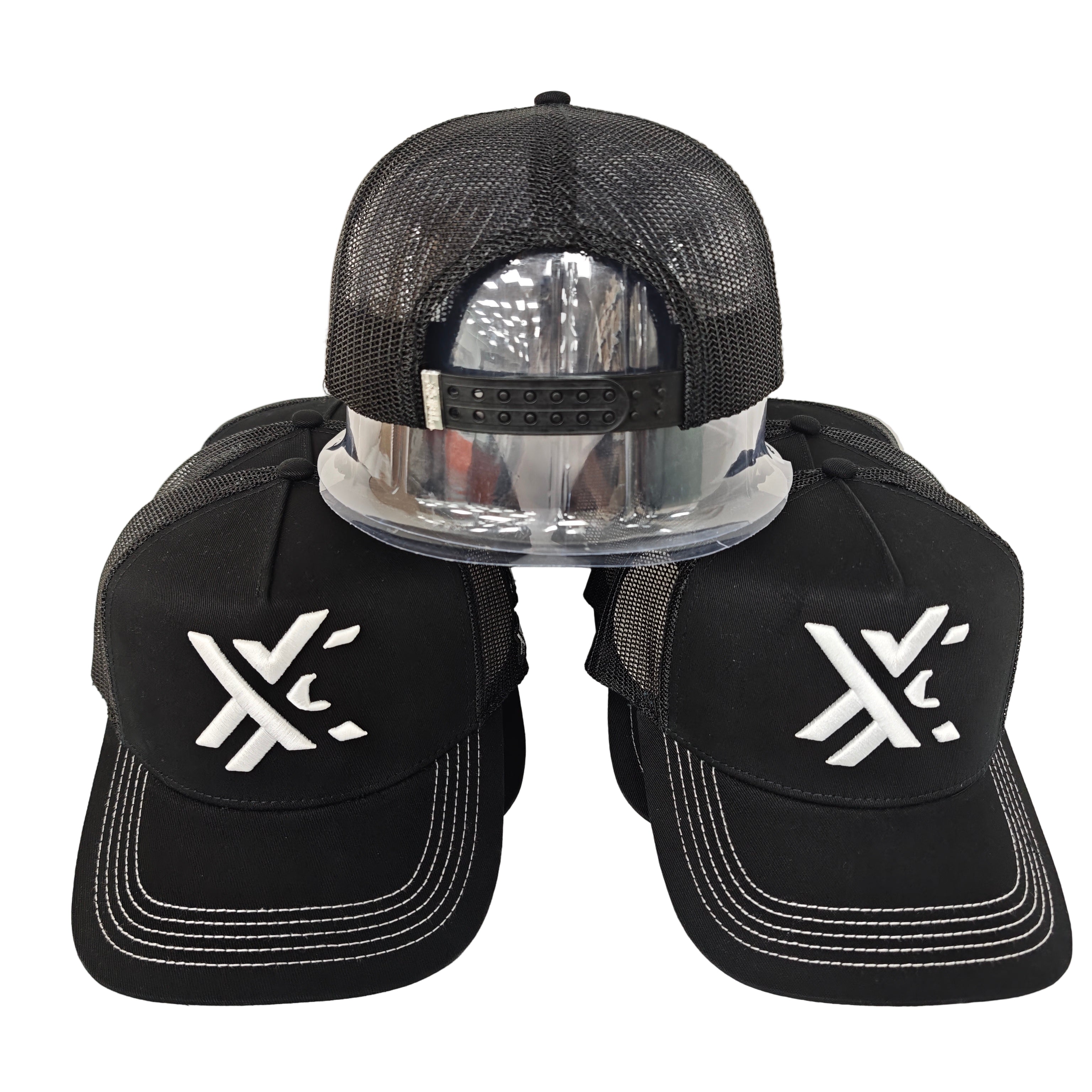 Mesh Hat 3D Emblem Black/White-3