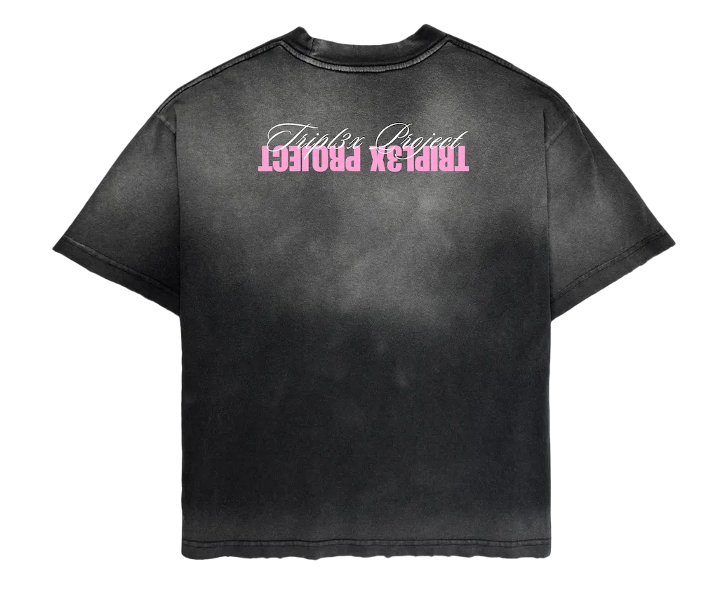 SUNFADED WASH T-SHIRT - REVERSE PINK LOGO-5
