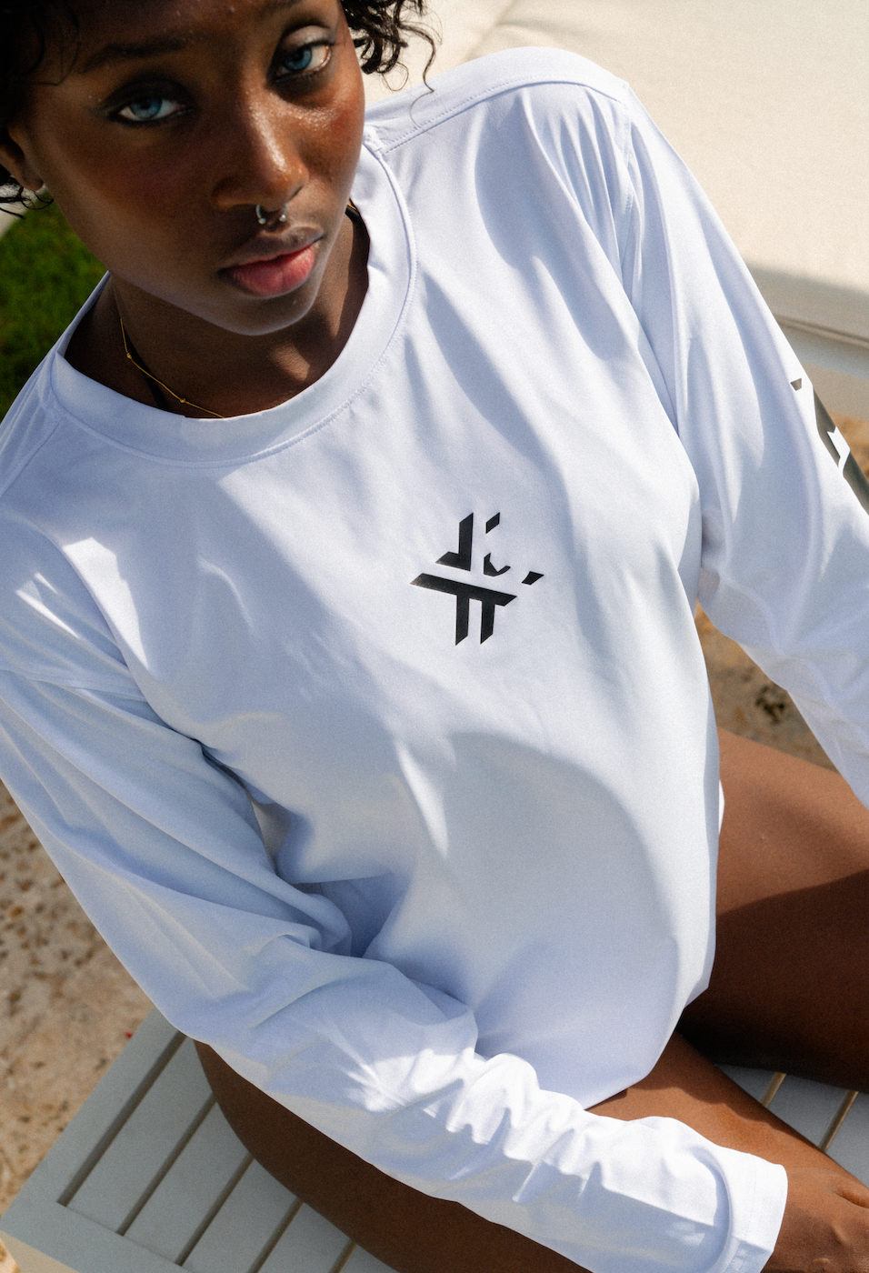 Long Sleeve Rash Guards White/Black-2