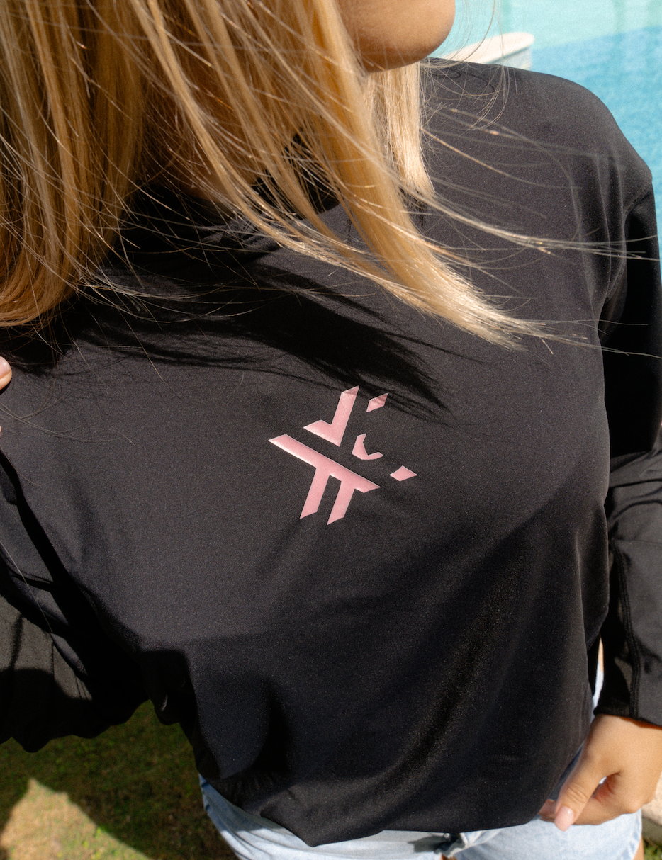 Long Sleeve Rash Guards Black/Pink-2