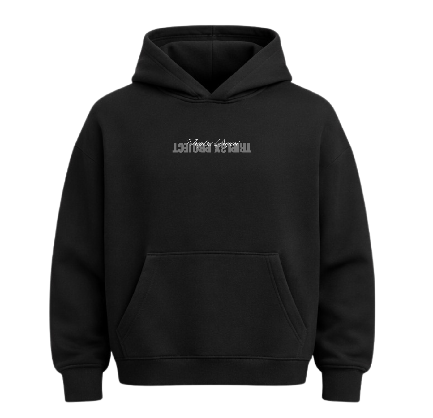 REVERSED LOGO HOODIE — BLACK-2